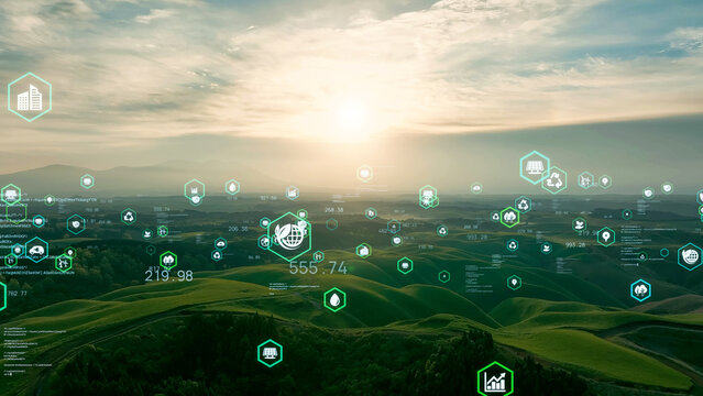 environment, nature, sdgs, sustainability, gx, sx, technology, drone, aerial view, dawn, sunrise, sun, green tech, sustainable, esg investment, csr, ethical, clean, green, business, industry, landscap