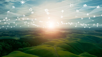 大自然の風景と環境テクノロジー