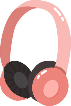 Pink Headphone Vector Illustration