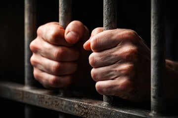 Hands gripping prison bars