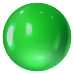 Realistic 3D green glass ball with glares and highlights, vector volume glossy sphere, spherical figure shape, bubble