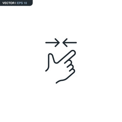 Two Finger Pinch Zoom In Gesture Icon