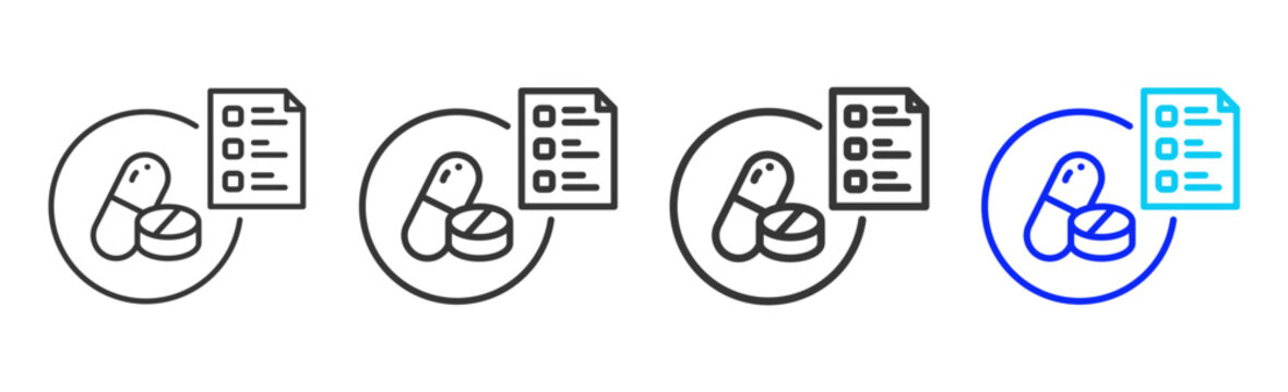 therapy code icon set collection creative outline style for elderly care with multiple thickness variations suitable for digital branding and medical design use