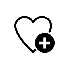 Obraz premium Add Favorite Icon Heart Plus Symbol