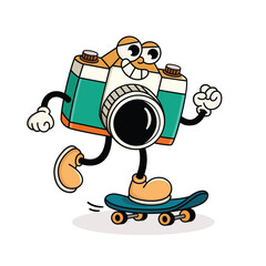 Retro Camera Character Mascot Design