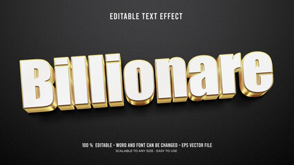 billionare editable text effect 3d premium vector