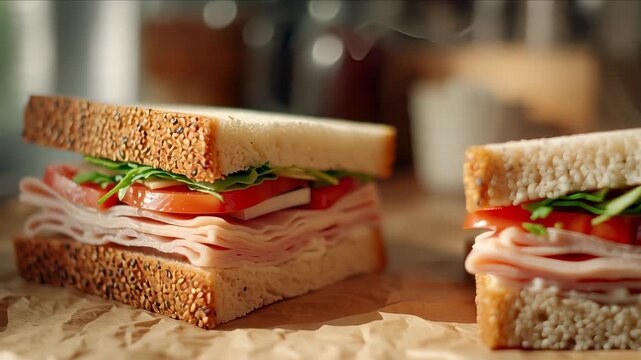 Freshly Prepared Hot Turkey and Tomato Sandwiches