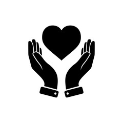 Obraz premium Care Heart Icon Hands Love Support Symbol