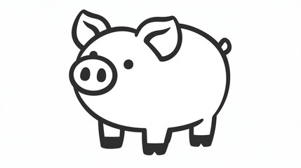 Obraz premium Charming and Playful Pig Illustration Ideal for Kid s Room Decor, Posters, and Wall Art Prints