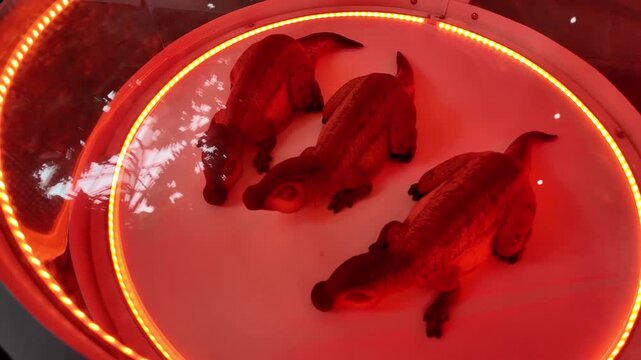 Animatronic baby dinosaurs Genetic Creation Lab touring Jurassic World: The Exhibition Singapore