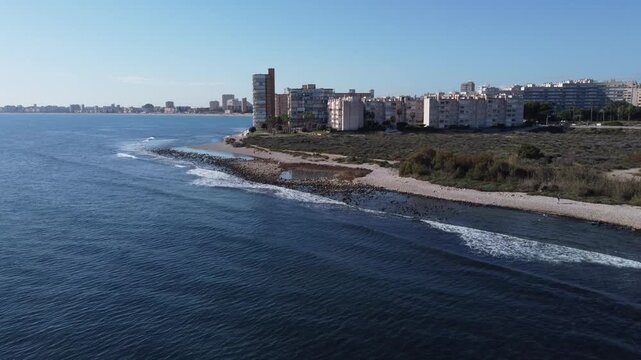 The mouth of the dry river Monnegre, at El Campello, Spain. Also it is an authorized beach for dogs.
