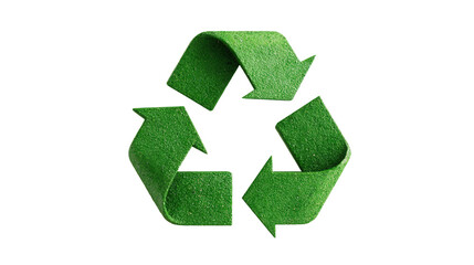 Obraz premium realistic 3D recycling symbol built from soft rubber material background isolated on a Transparent background, PNG file.