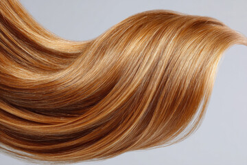 Fototapeta premium A strand of luxurious golden hair on a white background