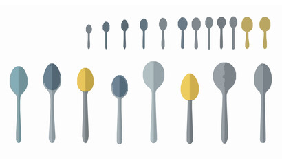 Wooden spoon vector set with natural kitchen cooking utensils