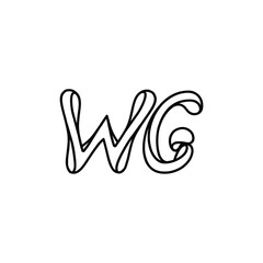Obraz premium WG monogram logo design letter text name symbol monochrome logotype alphabet character simple logo