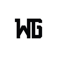 Obraz premium WG monogram logo design letter text name symbol monochrome logotype alphabet character simple logo