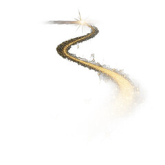 Obraz premium Winding path of shimmering golden glitter and dust, creating a magical trail or celebratory effect.