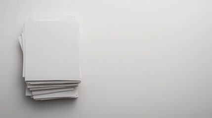 stacked legal briefs near empty space, pile of case documents ready for attorney review and courtroom preparation neutral backdrop and clear margins ideal for law practice, contract visuals