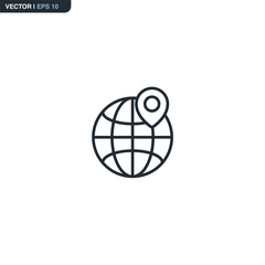 Global Location and Navigation Pin Icon