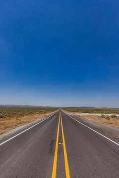 USA, Nevada, Ely, Empty highway in desert landscape