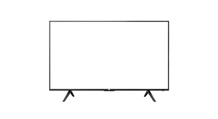 Modern flat screen television on stand isolated on transparent background