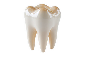 Close-up view of a molar tooth isolated on transparent background