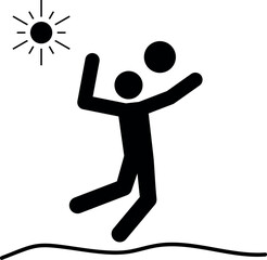 Beach volleyball player icon. Sports signs and symbols.