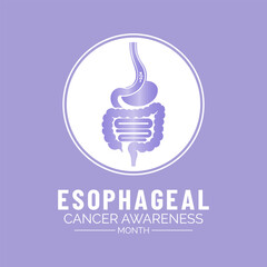 Esophageal Cancer Awareness Month highlights the importance of early detection, prevention, and informed care Design for banner, cards, prints, social media, poster, flyer and background design templa