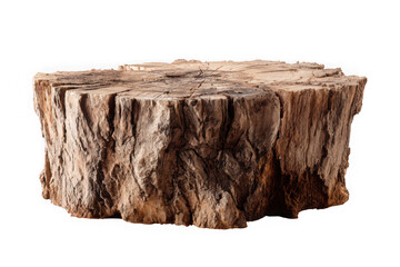 Close-up view of a tree stump isolated on transparent background