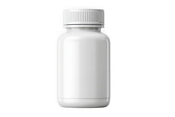 White pill bottle isolated on transparent background