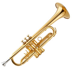 Obraz premium Golden trumpet isolated on transparent background