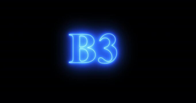 B3, stock exchange, in a neon light. Loop