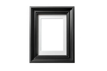 Classic black picture frame isolated on transparent background