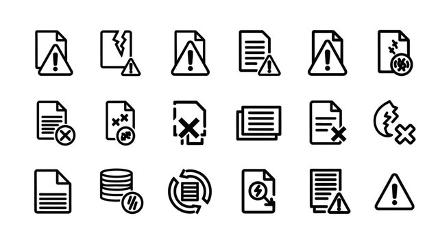 Collection of warning and error icons.