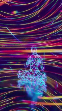 looped 3d animation of nadi - energy channels in the human body.