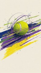 Abstract Tennis Ball Graphic Design