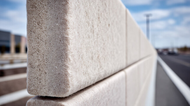 Close up of stacked paving slabs neat masonry building material and texture