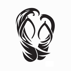 Fototapeta premium Flip Flop Logo Vector Icon Design Summer Slipper Icon Vector