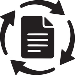 Document Lifecycle Management and Sync Vector Icon