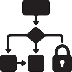Secure Process Workflow and Algorithm Vector Icon