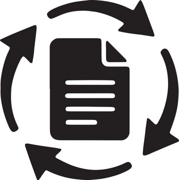 Document Lifecycle Management and Sync Vector Icon