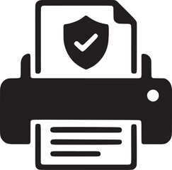 Secure Printing and Output Management Vector Icon