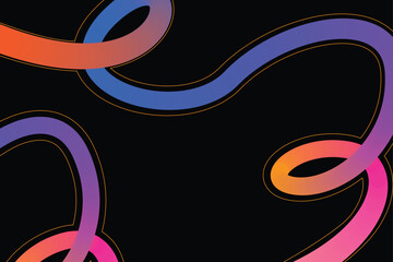 Abstract colorful wavy lines background with vibrant neon gradients on black backdrop for creative graphic design projects digital art wallpaper smooth flowing