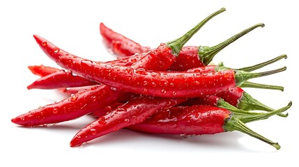 Red chili peppers, isolated on white background