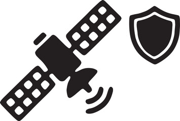 Global Satellite Communication and Defense Vector Icon