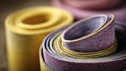 Closeup Colorful Rolled Tapes