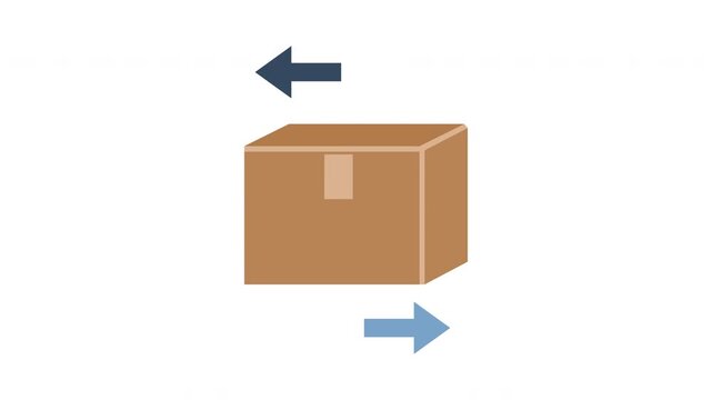 Package return logistics arrow symbol