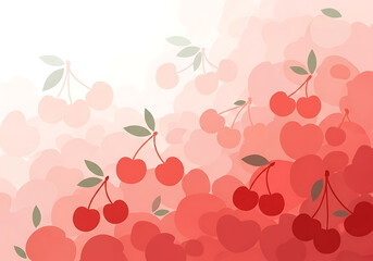 Abstract Cherry Gradient Background, Modern Stylized Cherry Pattern, Soft Pink Red Hues, Graphic Design Element