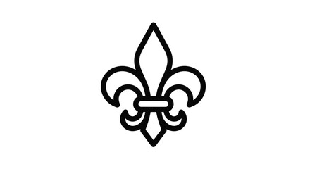 Black outline of a fleur de lis a symbolic french emblem silhouette © MD