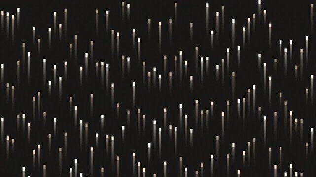 Moving light particles creating a dynamic abstract pattern in dark background